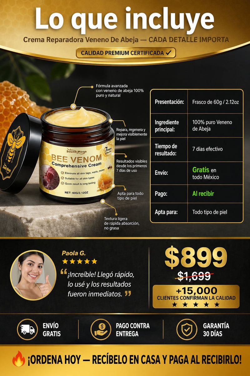 Crema Reparadora Veneno De Abeja - sección 8