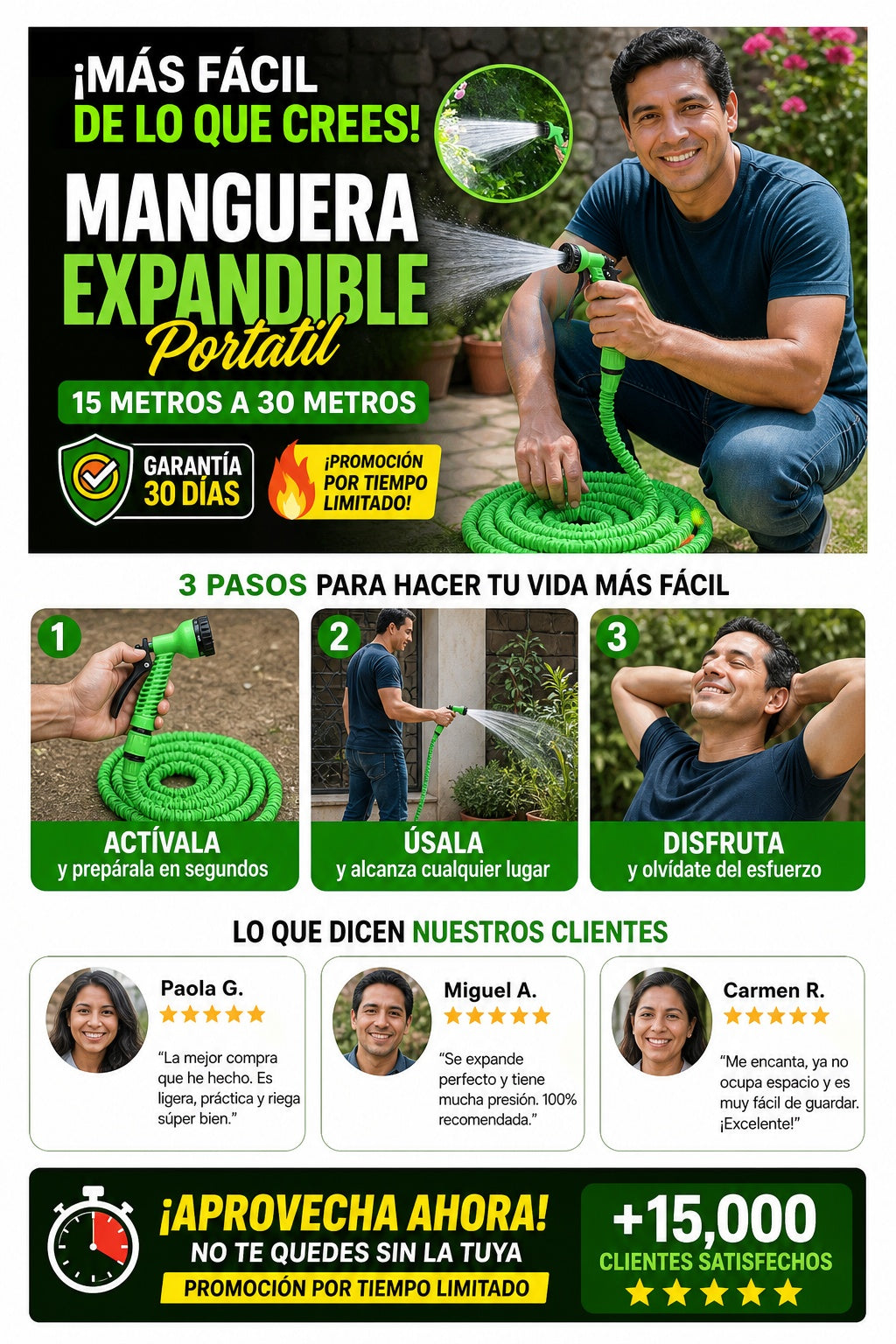 Manguera Expandible Portatil 15metros a 30 metros - imagen 8