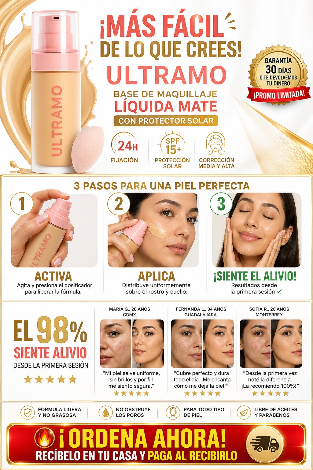 Base de maquillaje líquida mate con protector solar - imagen 8 - confianza-envio