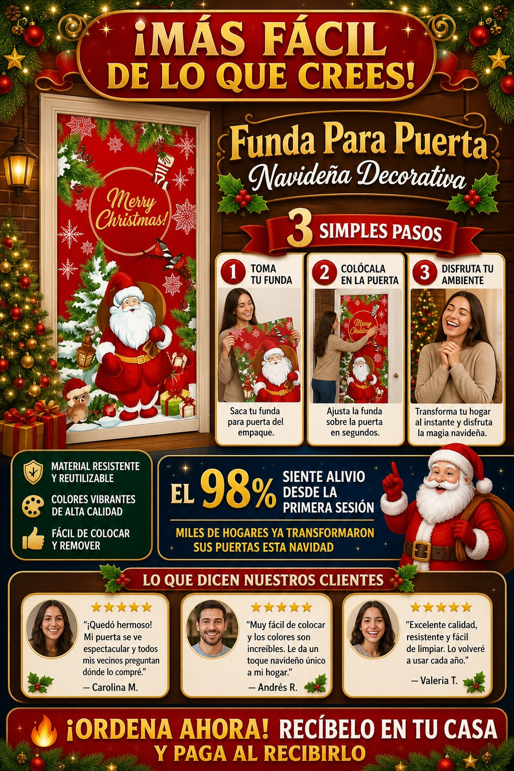Funda Para Puerta Navidena Decorativa - imagen 8
