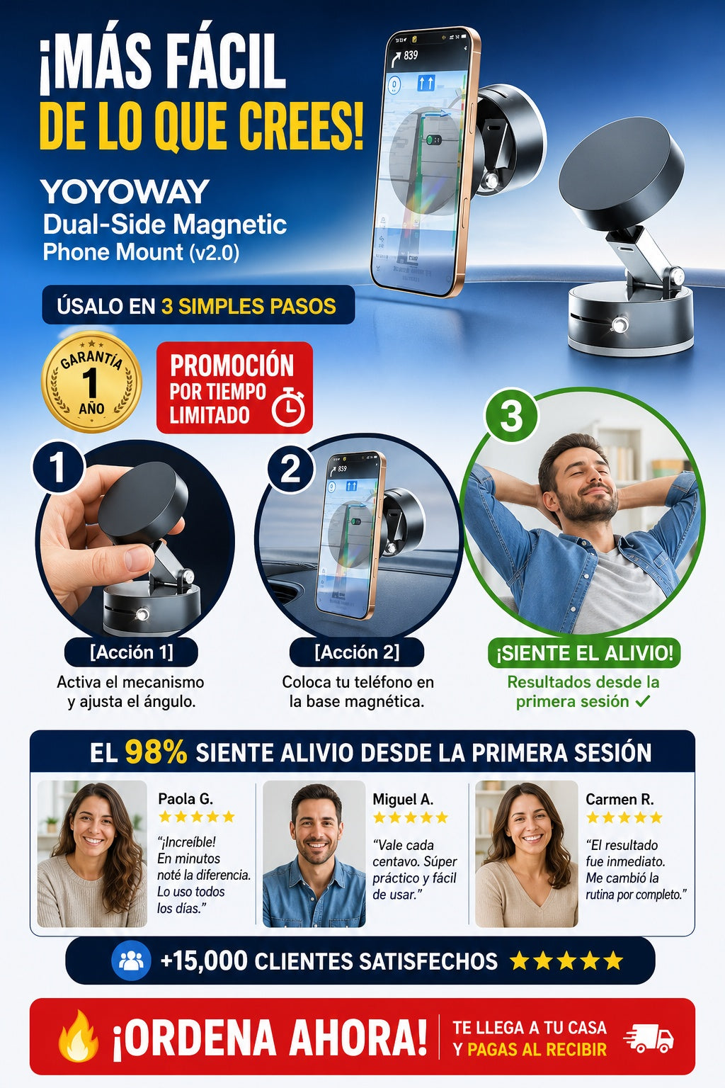 Soporte magnético de doble cara para teléfono móvil YOYOWAY (versión mejorada 20 - imagen 8 - confianza-envio