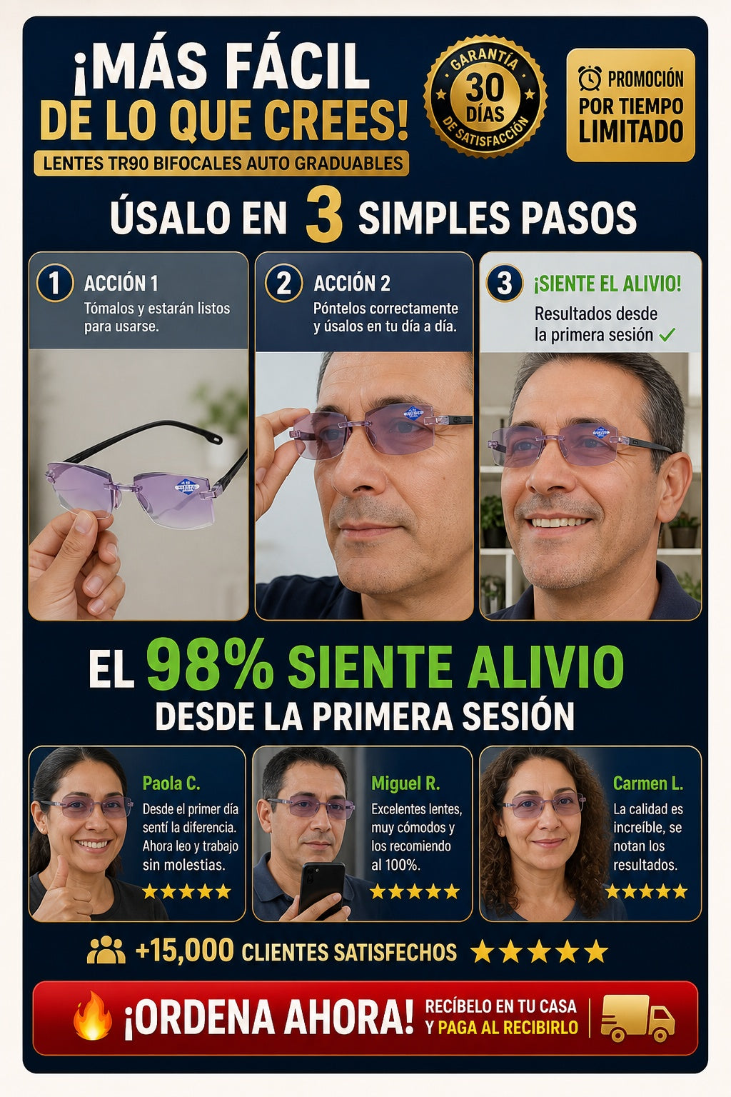 Lentes Tr90 Bifocal Auto Graduables - imagen 8