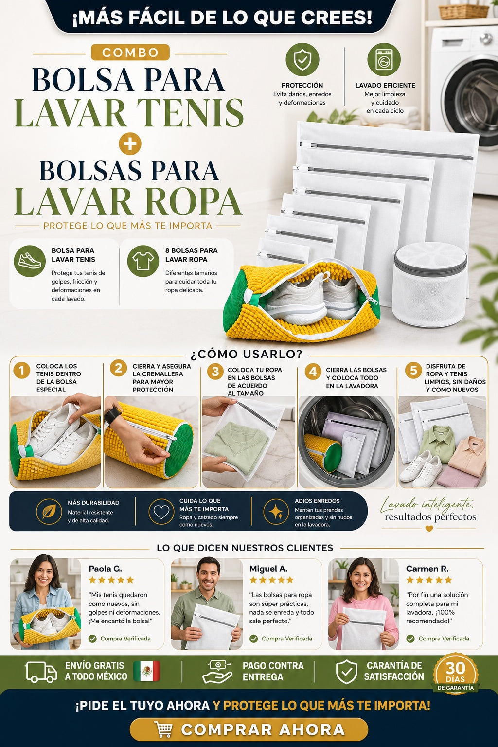 Bolsa Lavar Tenis Y 8 Bolsas Lavar Ropa - imagen 8