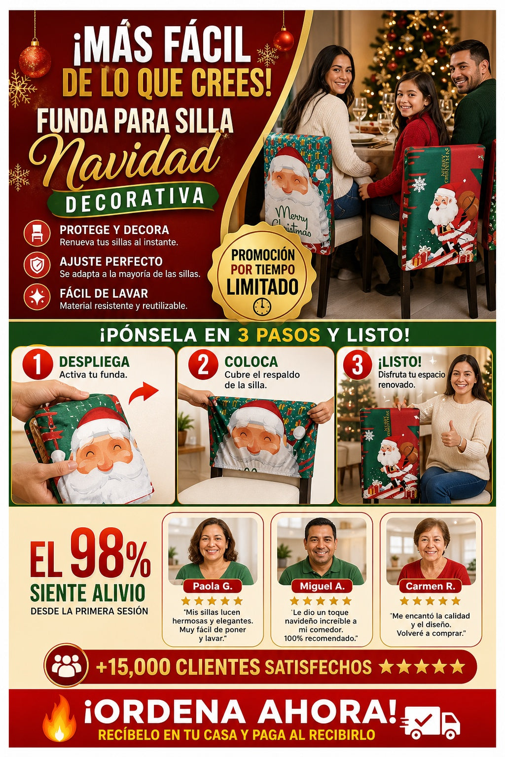 Funda Para Silla Navidad Decorativa - imagen 8