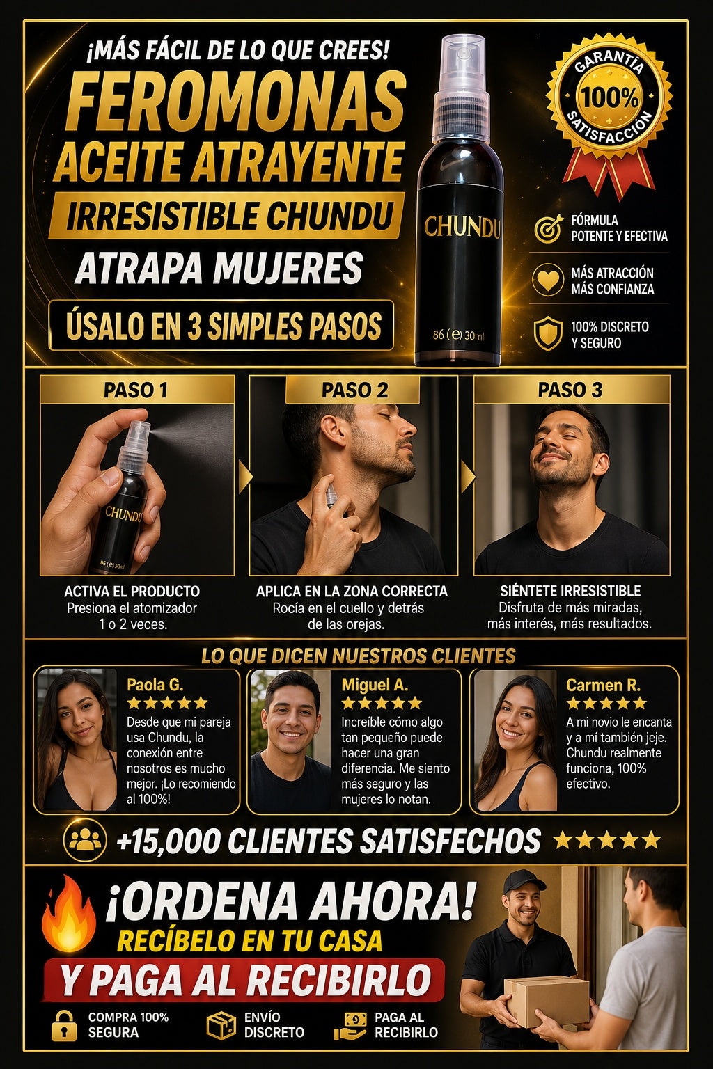 Feromonas Aceite Atrayente Irresistible chundu atrapa mujeres - imagen 8