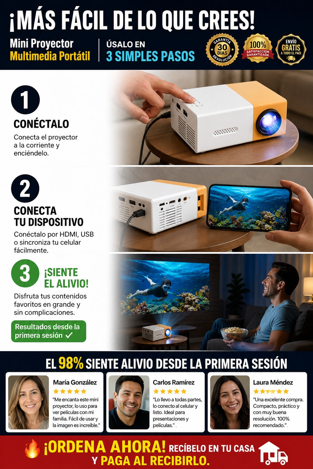 Mini Rproyector Multimedia Portatil - imagen 8