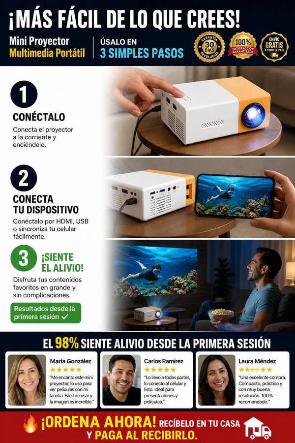 Mini Rproyector Multimedia Portatil - imagen 8