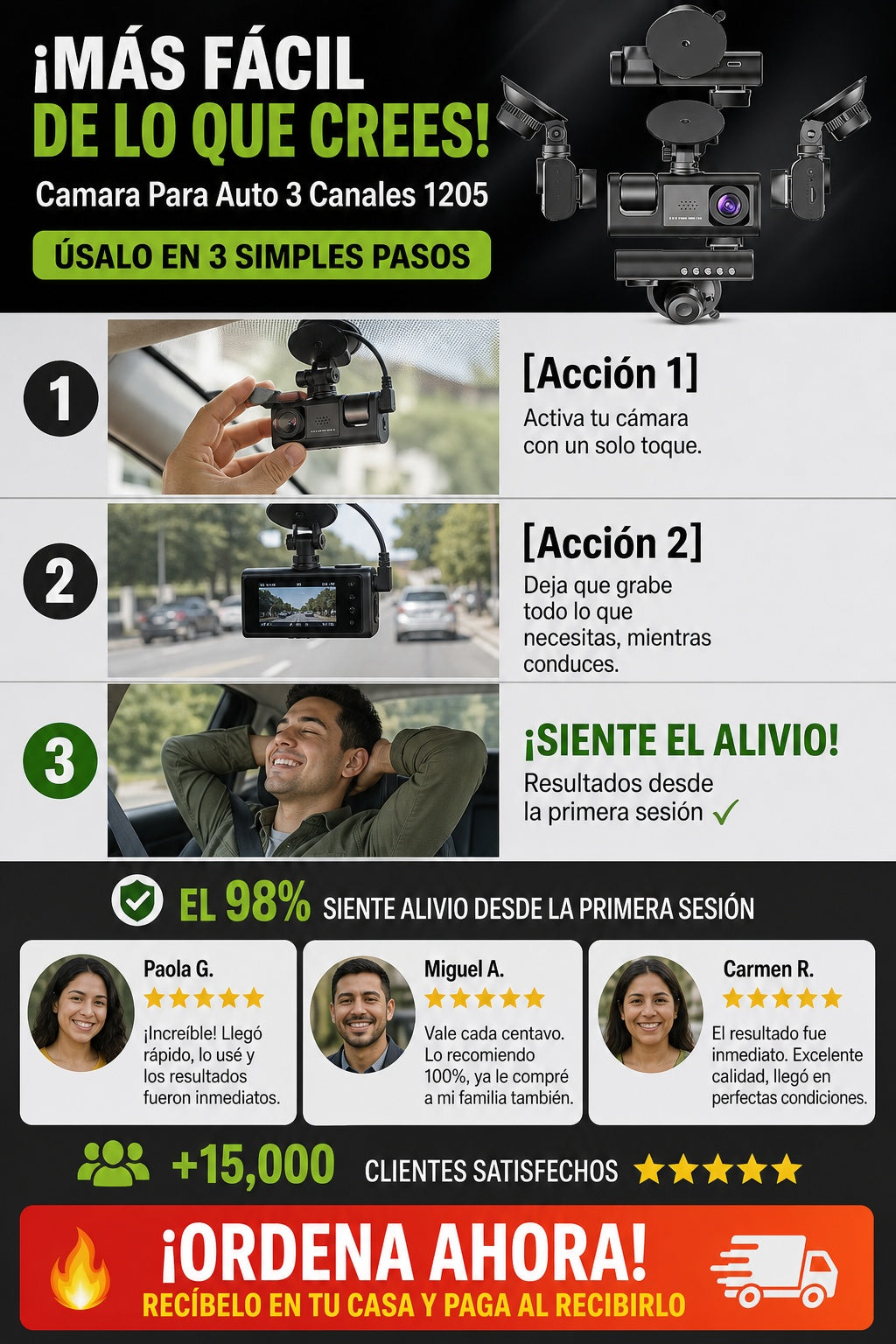 Camara Para Auto 3 Canales 1205 - imagen 8