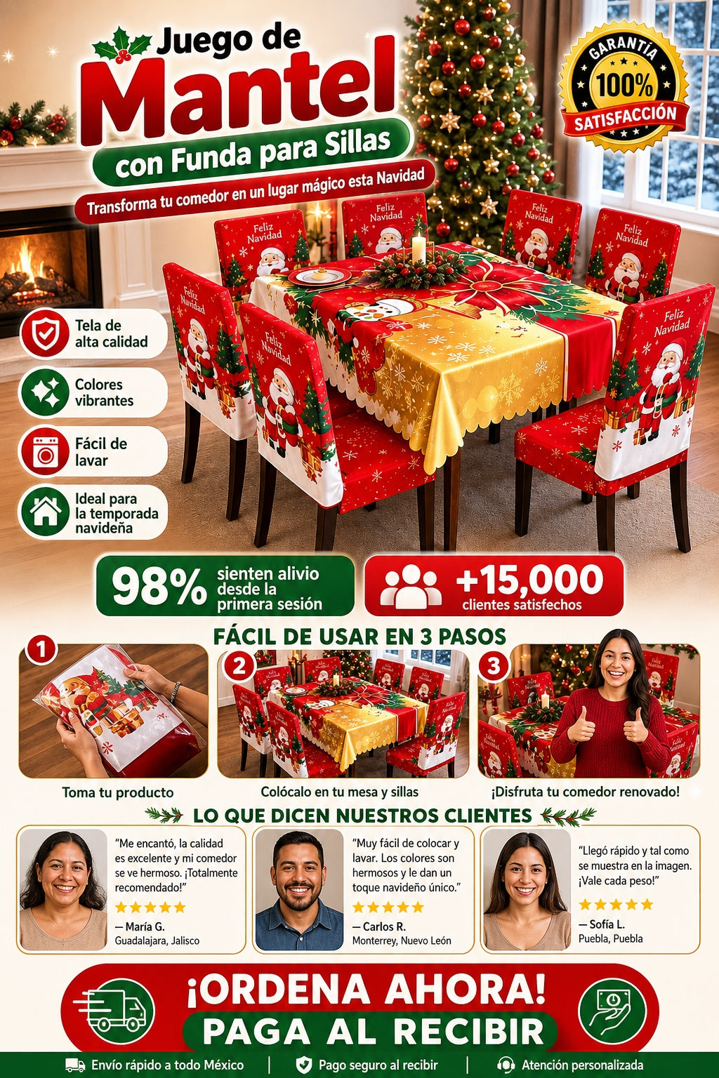 Mantel Navidenos Con 7 Fundas De Silla - imagen 8