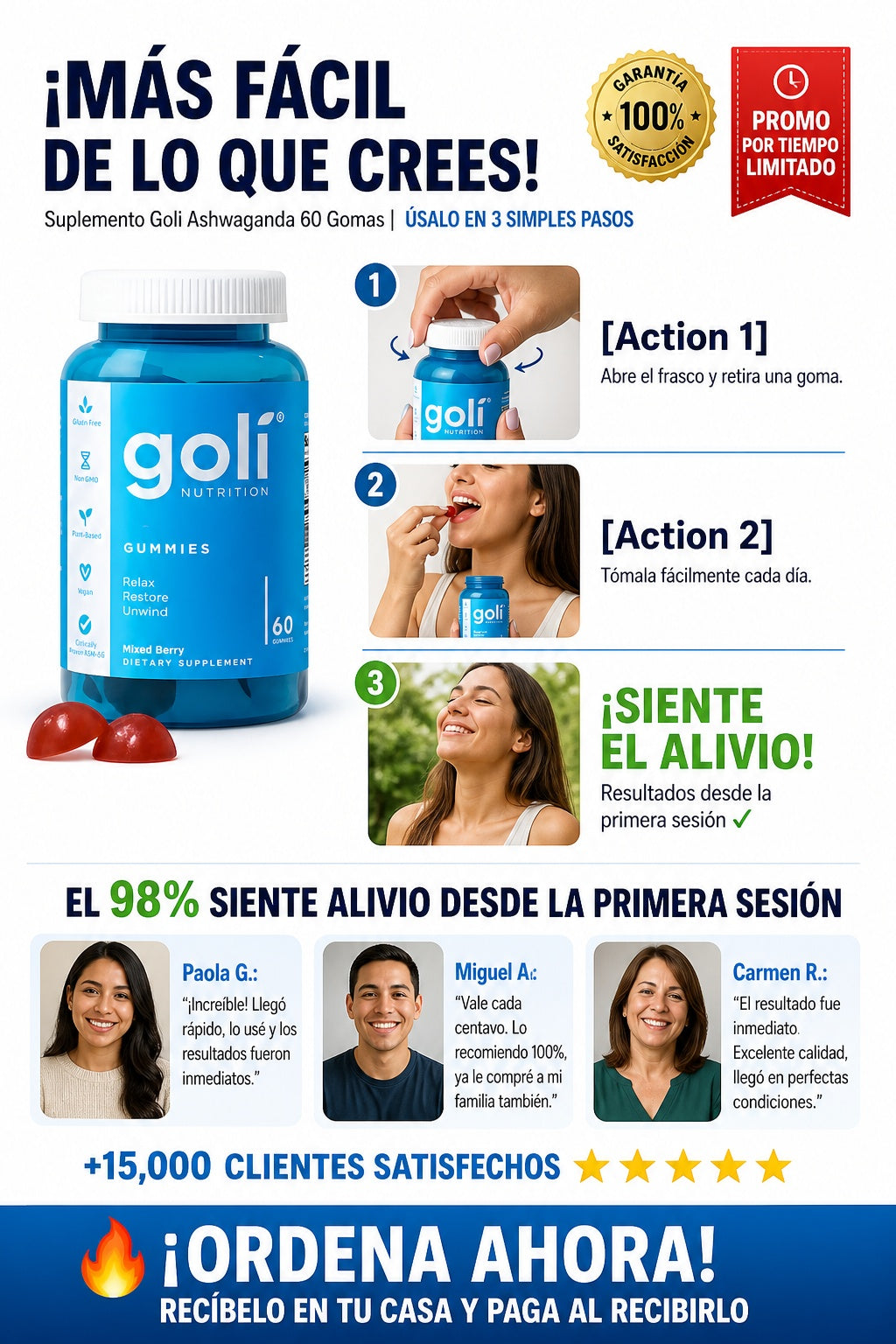 Suplemento Goli Ashwaganda 60 Gomas - imagen 8