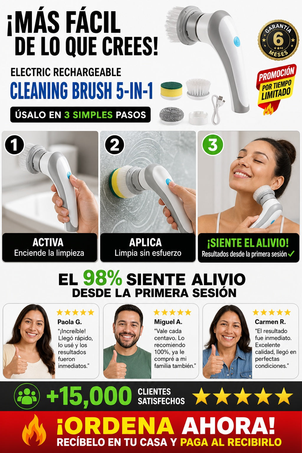 Cepillo Limpiador Elec.recargable 5en1 - imagen 8