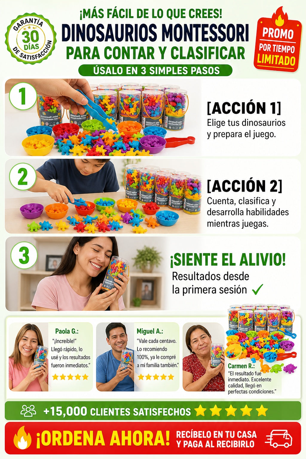 Juguete Montessori de dinosaurios para contar y clasificar - imagen 8 - confianza-envio