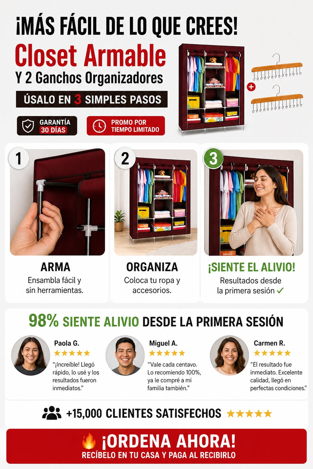 Closet Armable Y 2 Ganchos Organizadores - imagen 8