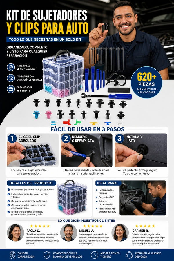 Kit De Grapas Y Sujetadores Para Auto - imagen 8