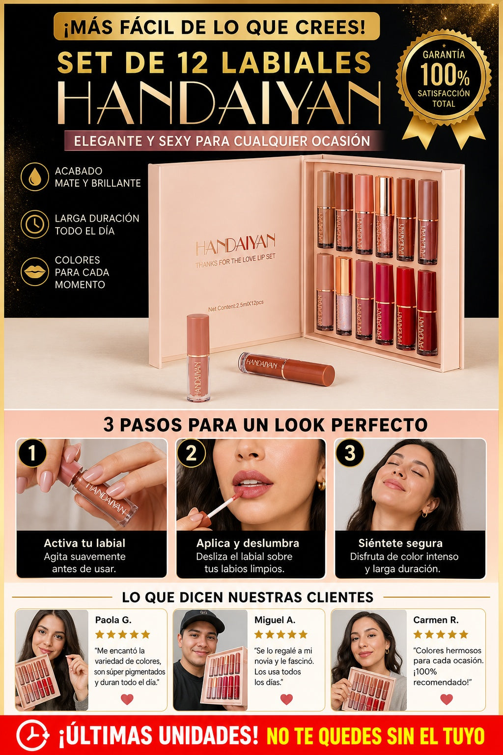 Set De 12 Labiales HANDAIYAN - imagen 8