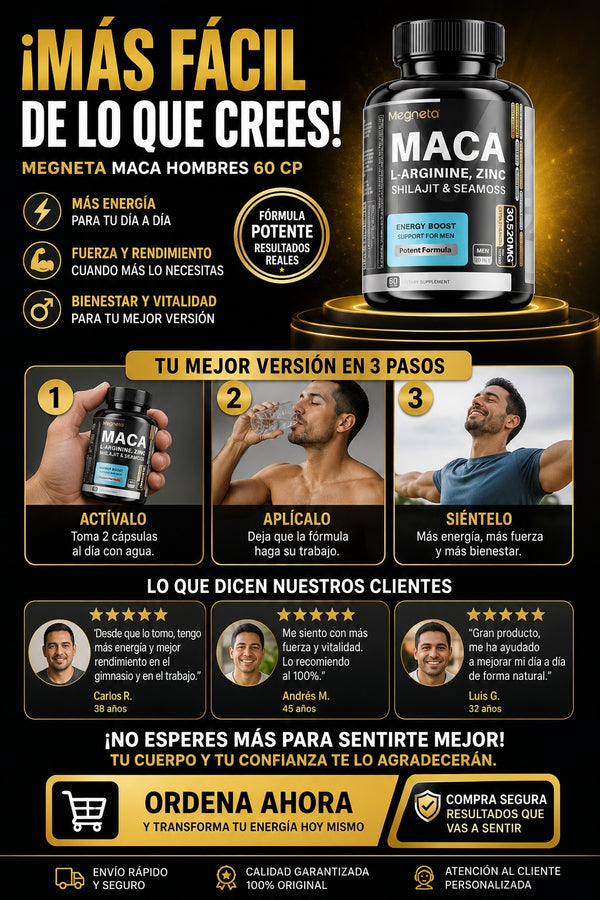 Suplemento Megneta Maca Hombres 60 Cp - imagen 8