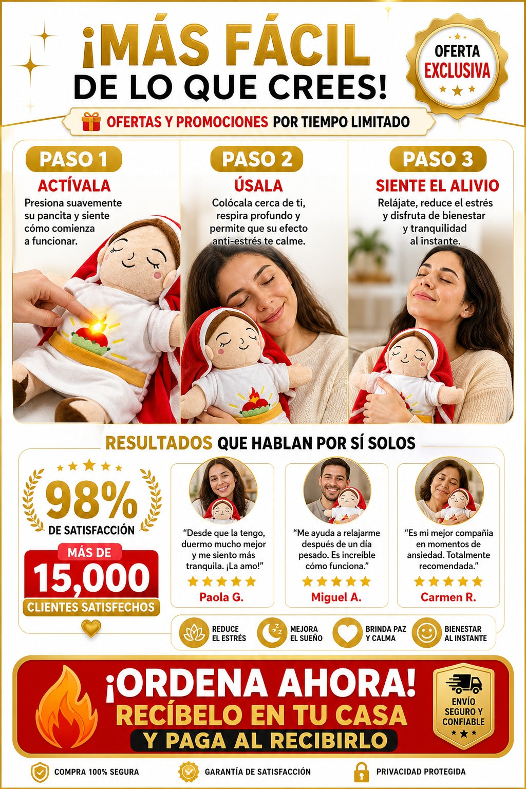 Peluche Virgen Maria Respiracion Antiest - imagen 8