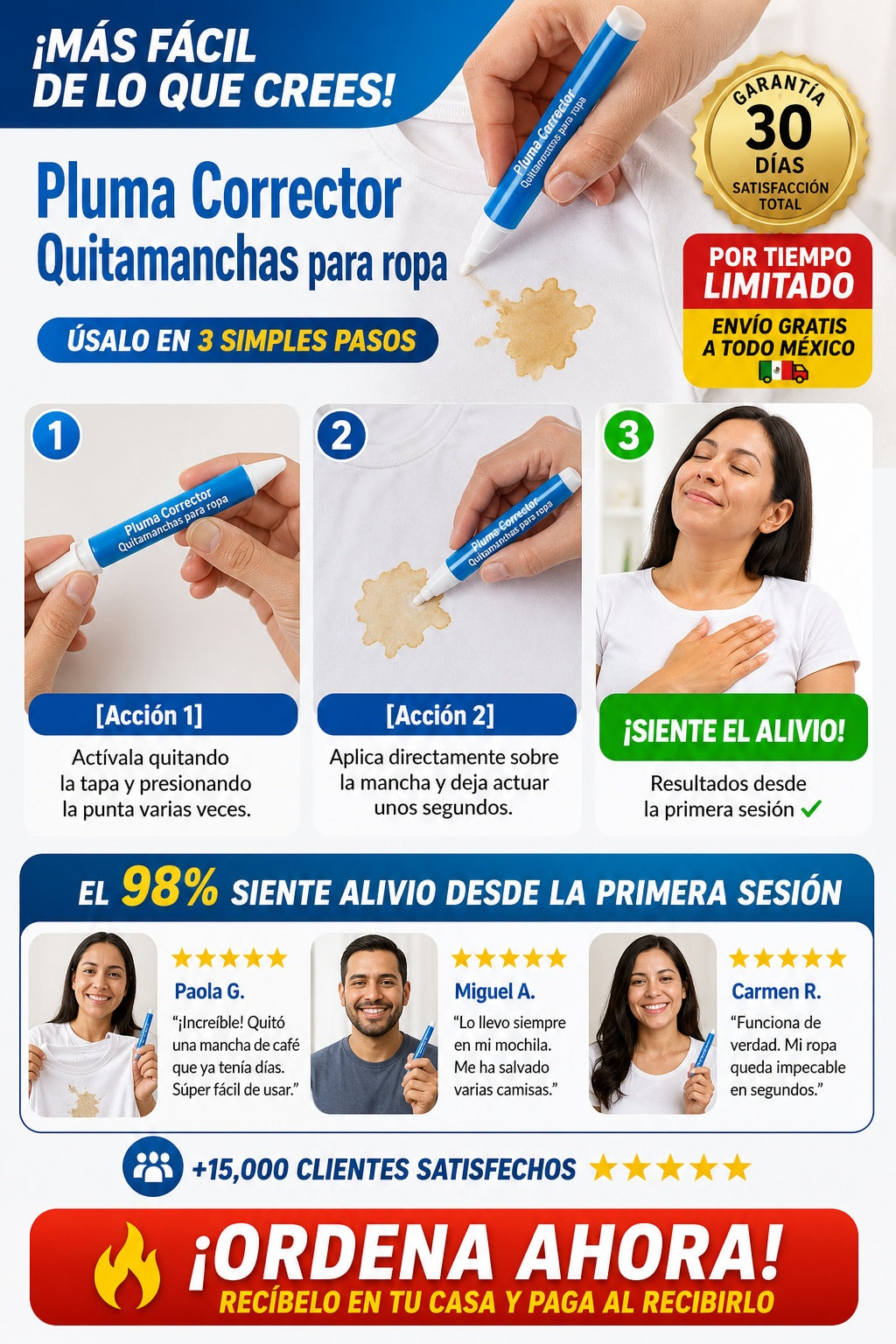 Pluma Corrector Quitamanchas  para ropa - imagen 8