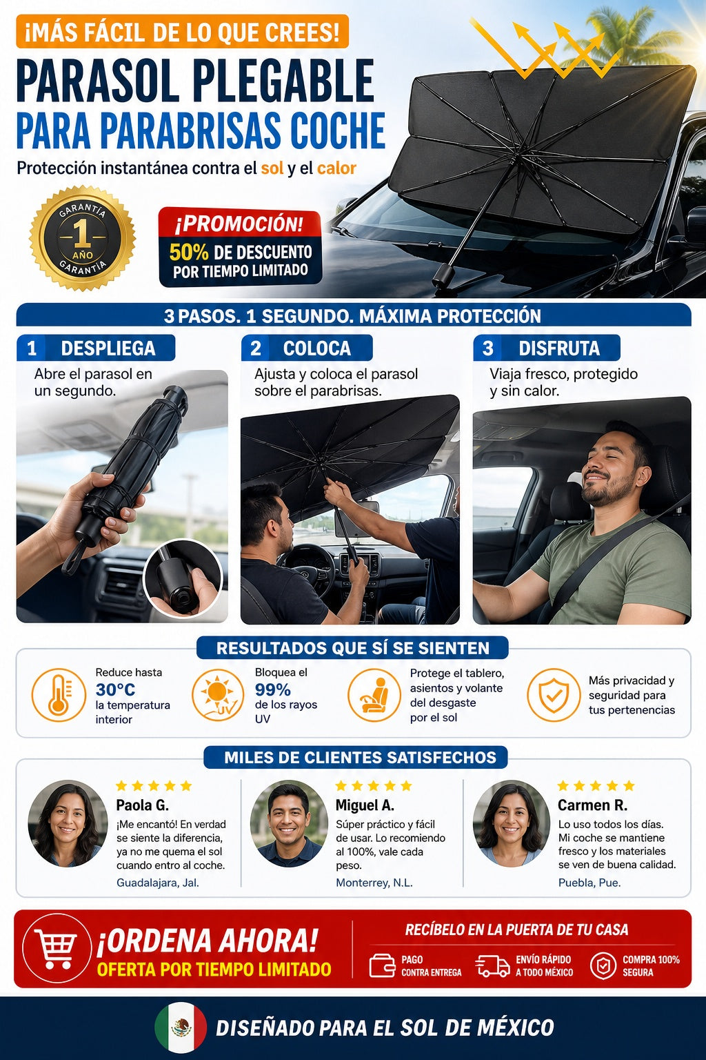 Parasol Plegable Para Parabrisas Coche - imagen 8