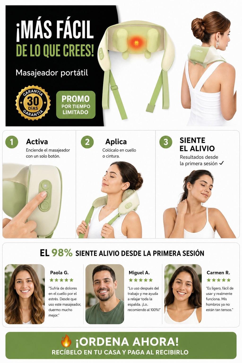 Masajeador portátil eléctrico para cintura y cuello - imagen 8 - confianza-envio