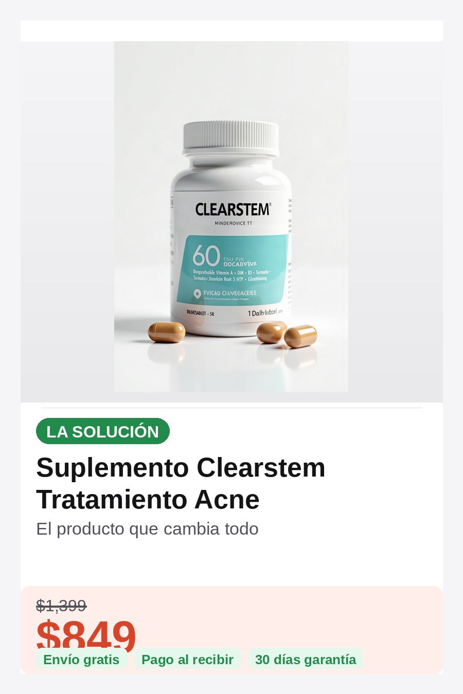 Suplemento Clearstem Tratamiento Acne — confianza-envio