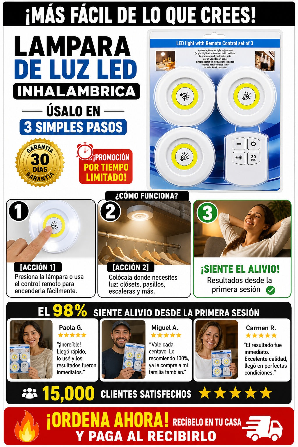 Lampara De Luz Led Inhalambrica - imagen 8