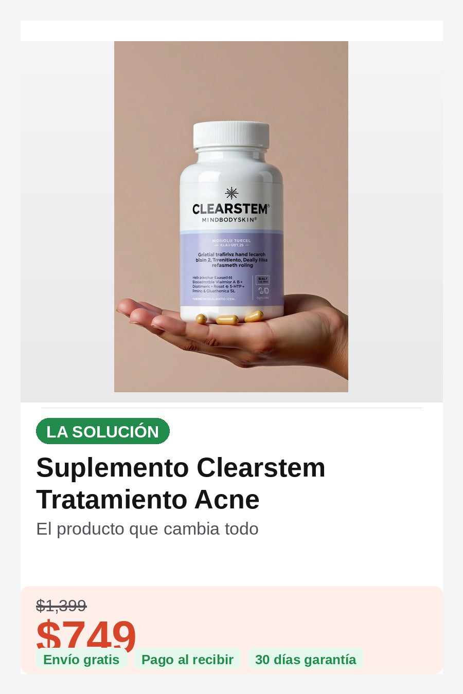 Suplemento Clearstem Tratamiento Acne — confianza-envio