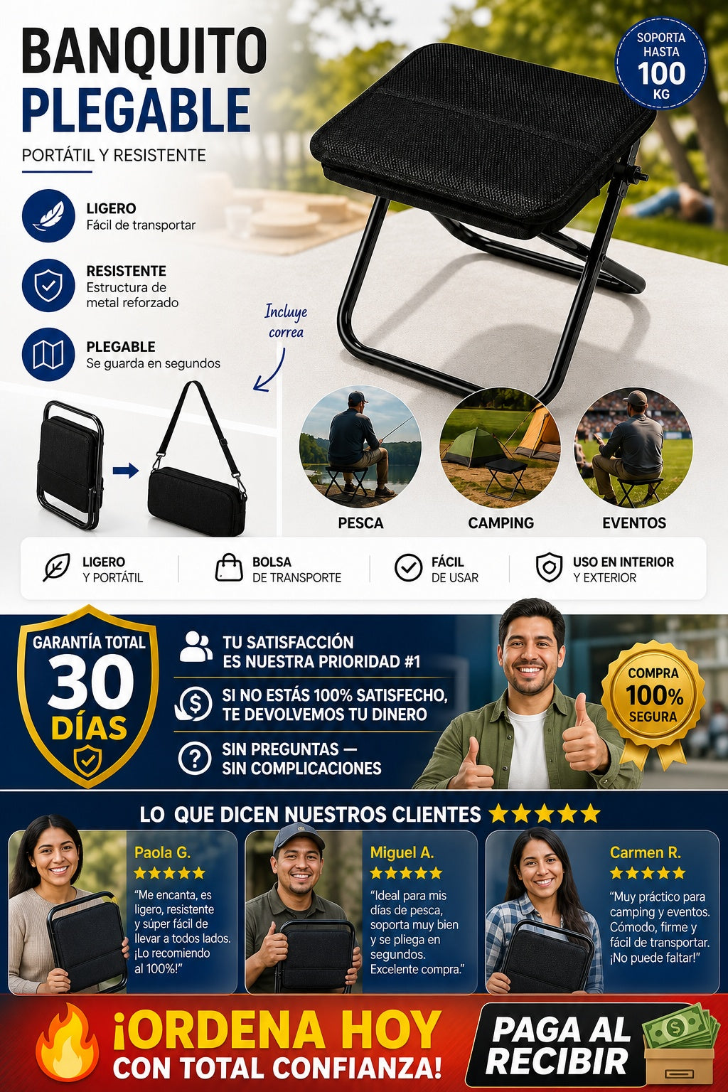 Banquito De Bolsillo Plegable Y Portatil - imagen 9