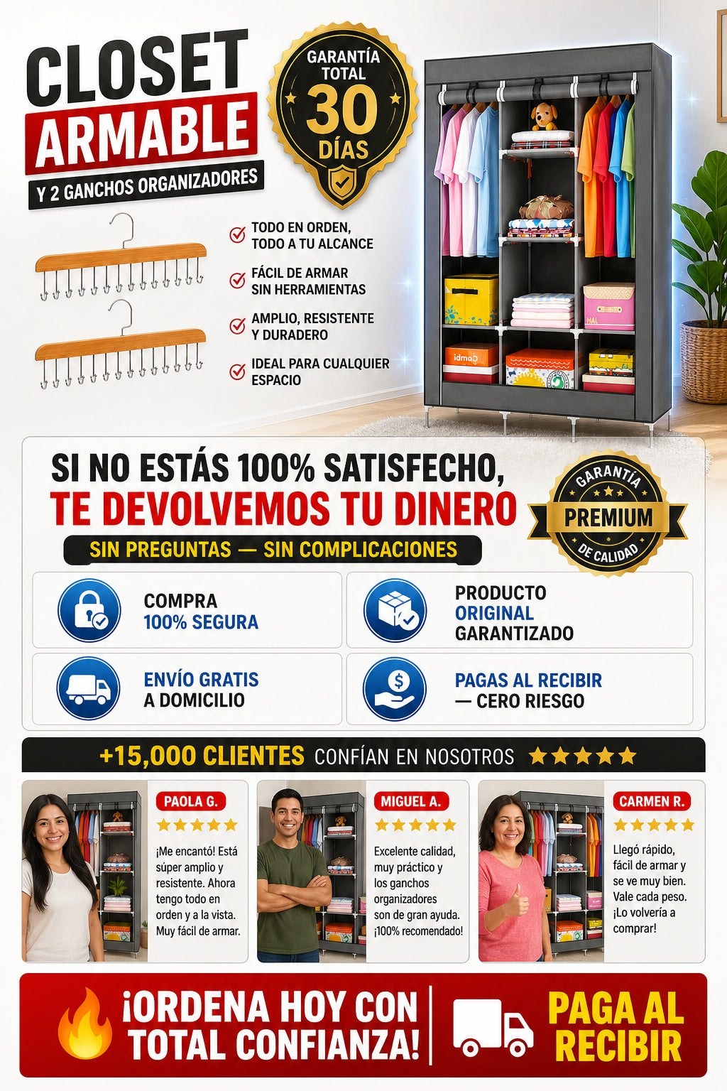 Closet Armable Y 2 Ganchos Organizadores - imagen 9