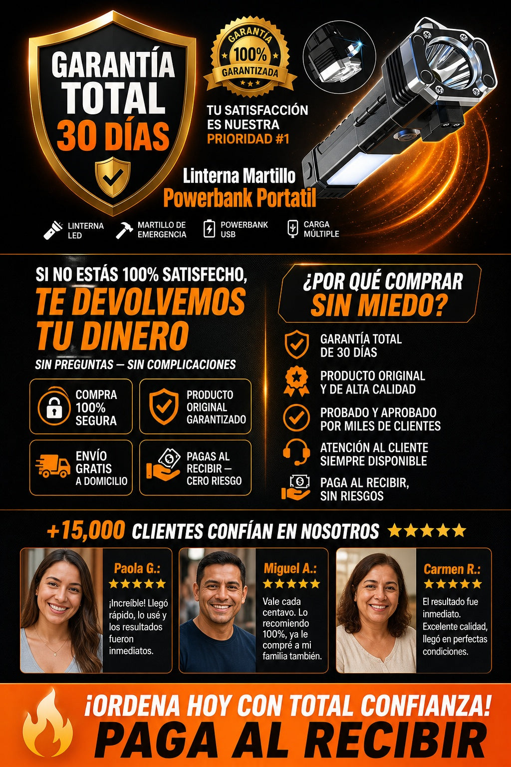 Linterna Martillo Powerbank Portatil - imagen 9