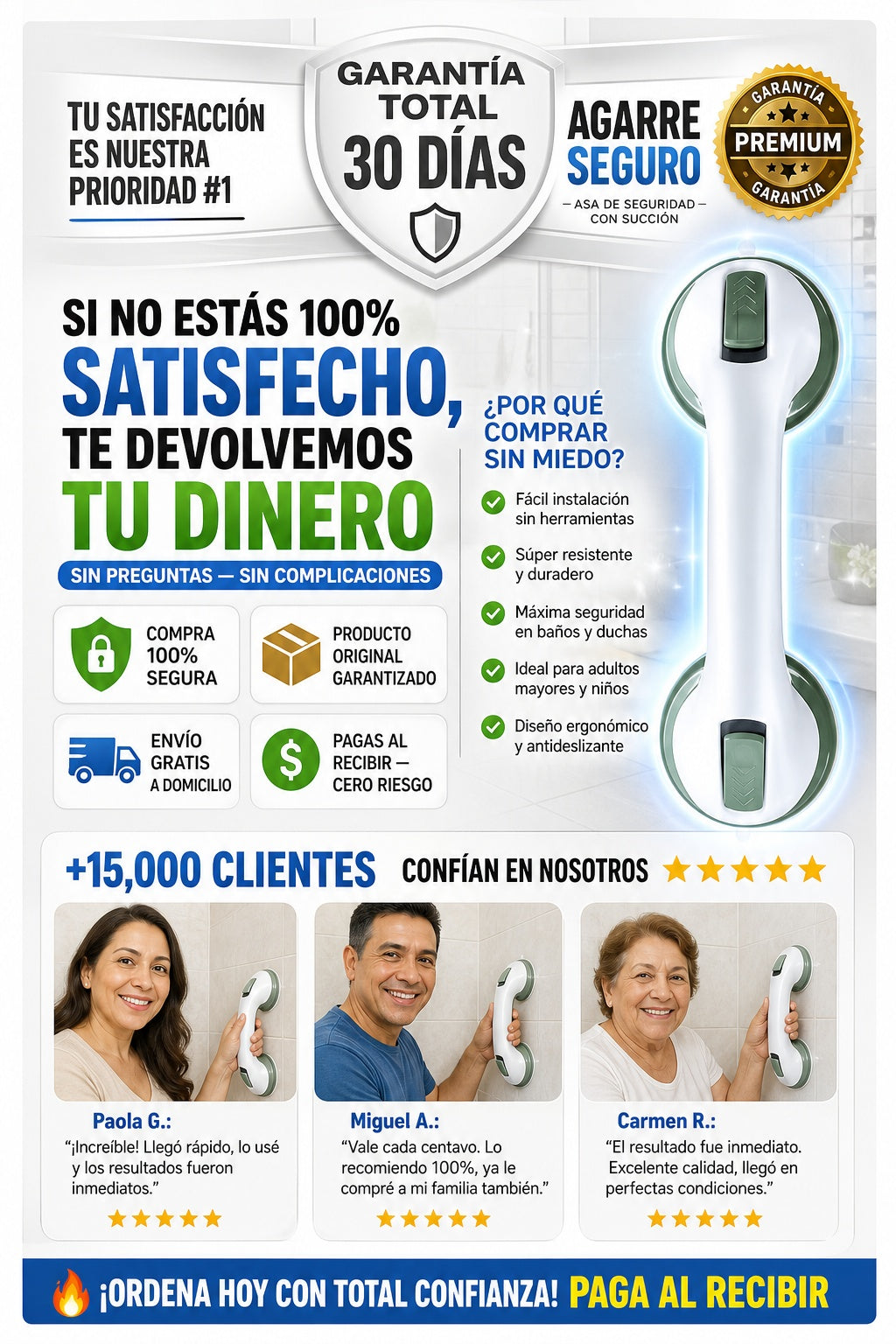 Soporte De Ayuda De Ventosa Para Baño - imagen 9