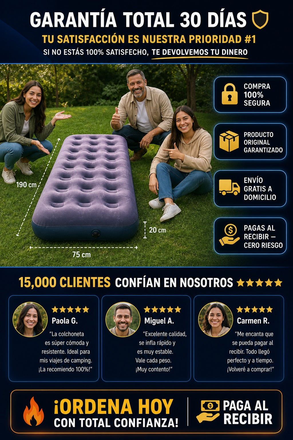 Colchon Inflable Individual Aire Camping - imagen 9