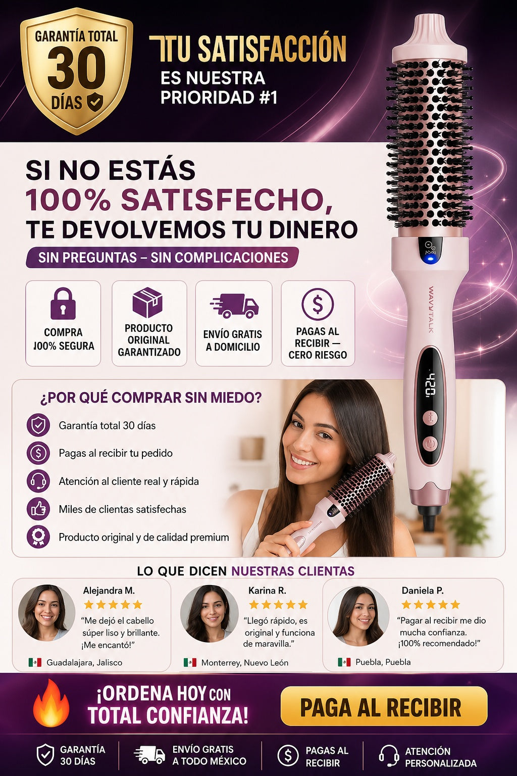 Cepillo térmico alisador con iones negativos y pantalla LED - imagen 9 - modo-de-uso