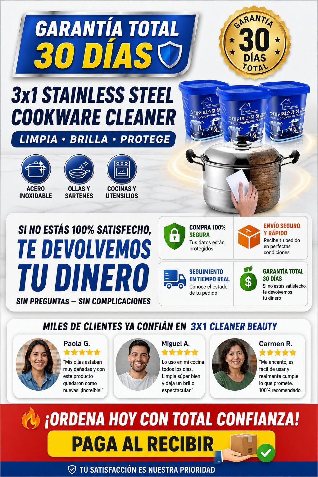 3x1 Pasta Limpiadora Ollas Acero Inoxida - imagen 9