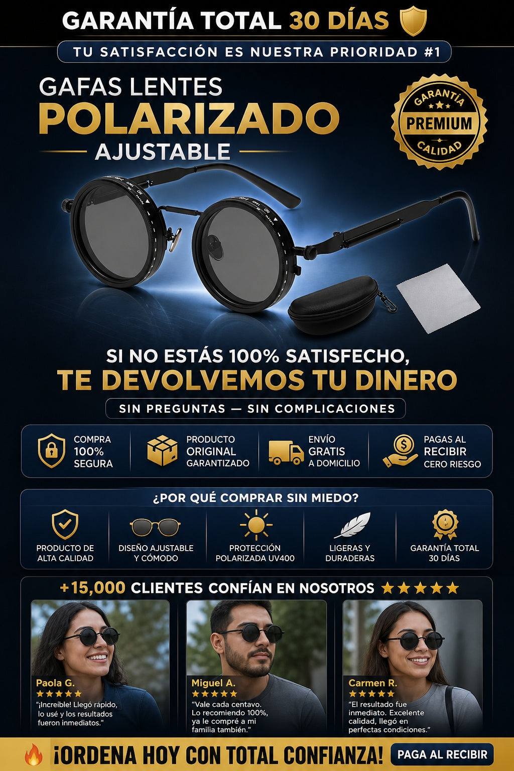 Gafas Lentes Polarizado Ajustable - imagen 9