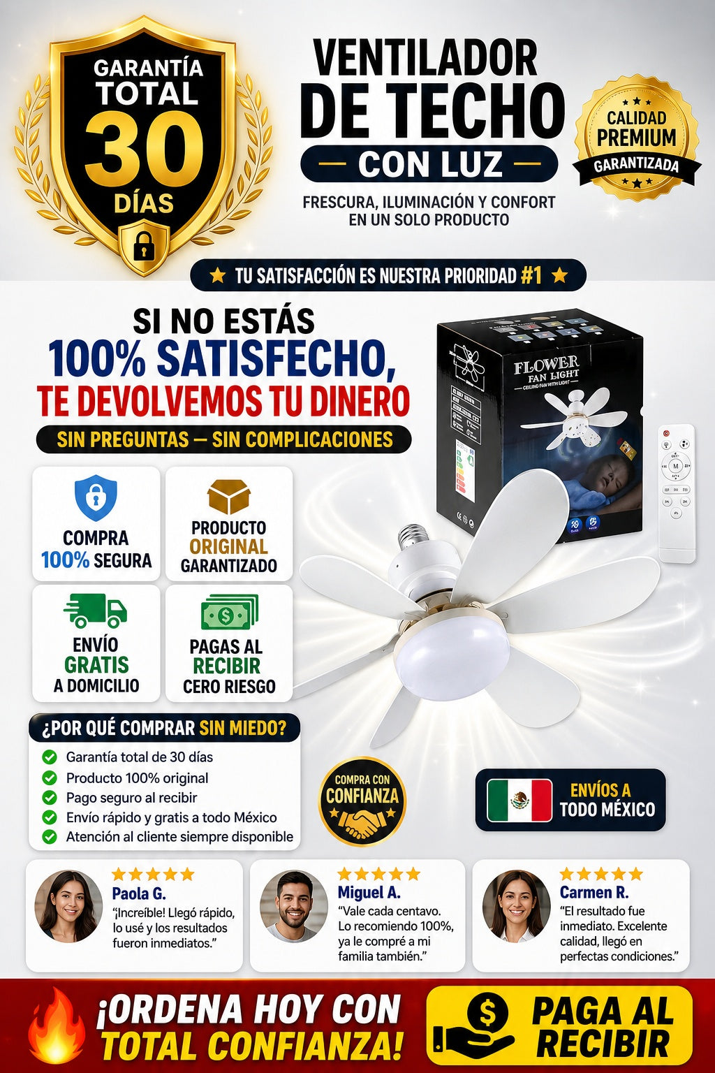 Ventilador De Techo Con Luz - imagen 9