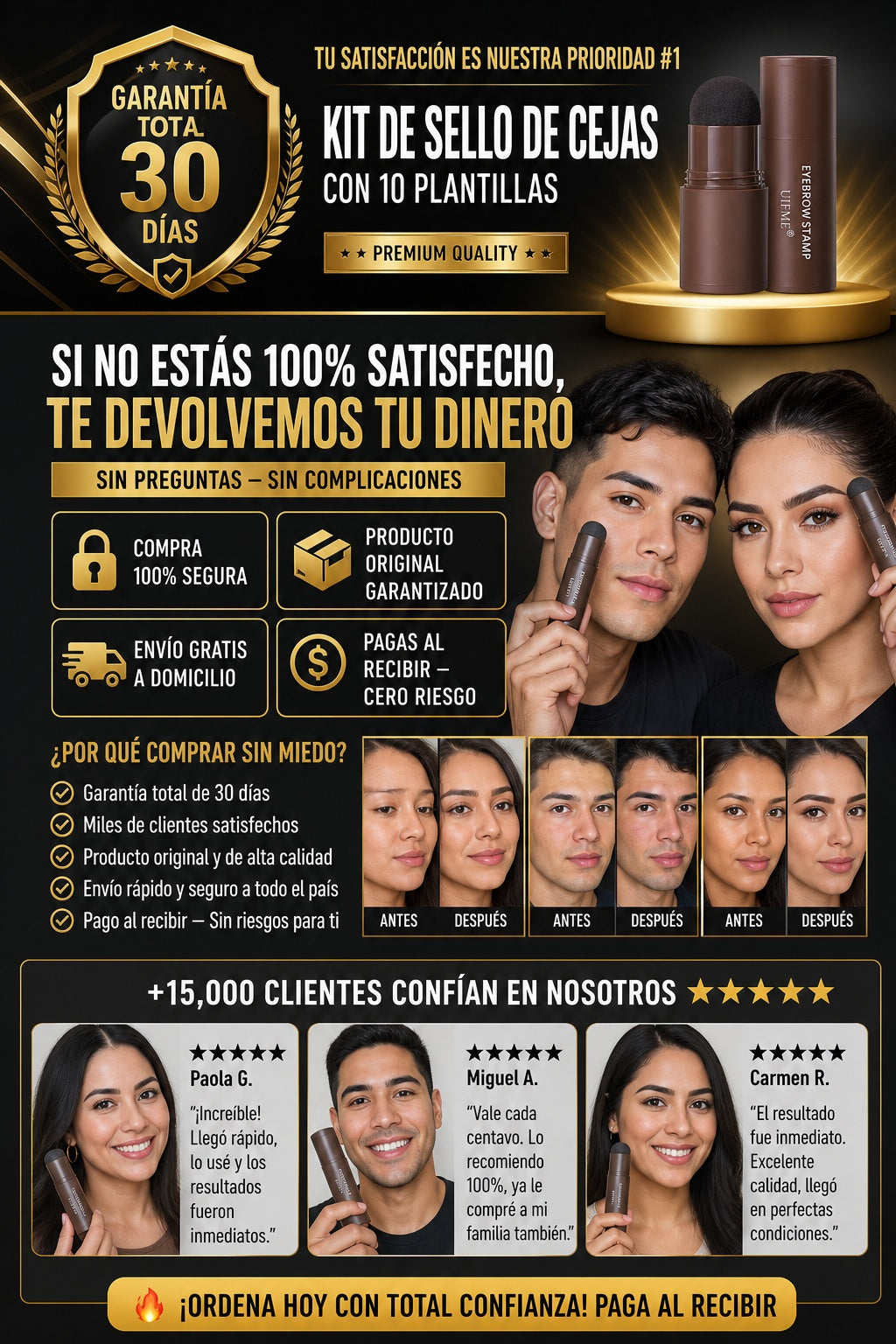 Kit De Sello De Cejas Con 10 Plantillas - imagen 9