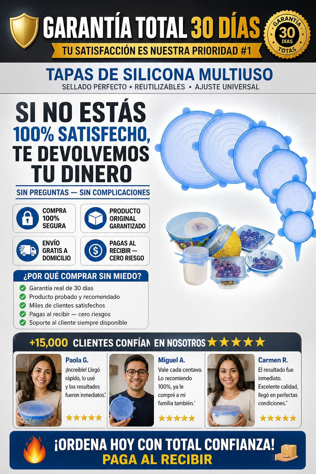 6 Tapas De Silicon Reutilizable oferta de 2x1 total recibes 12 - imagen 9