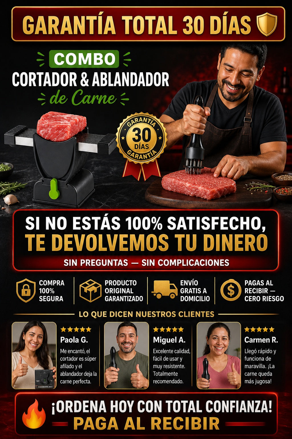 Cortador De Carne Y Ablandador De Carne super combo - imagen 9