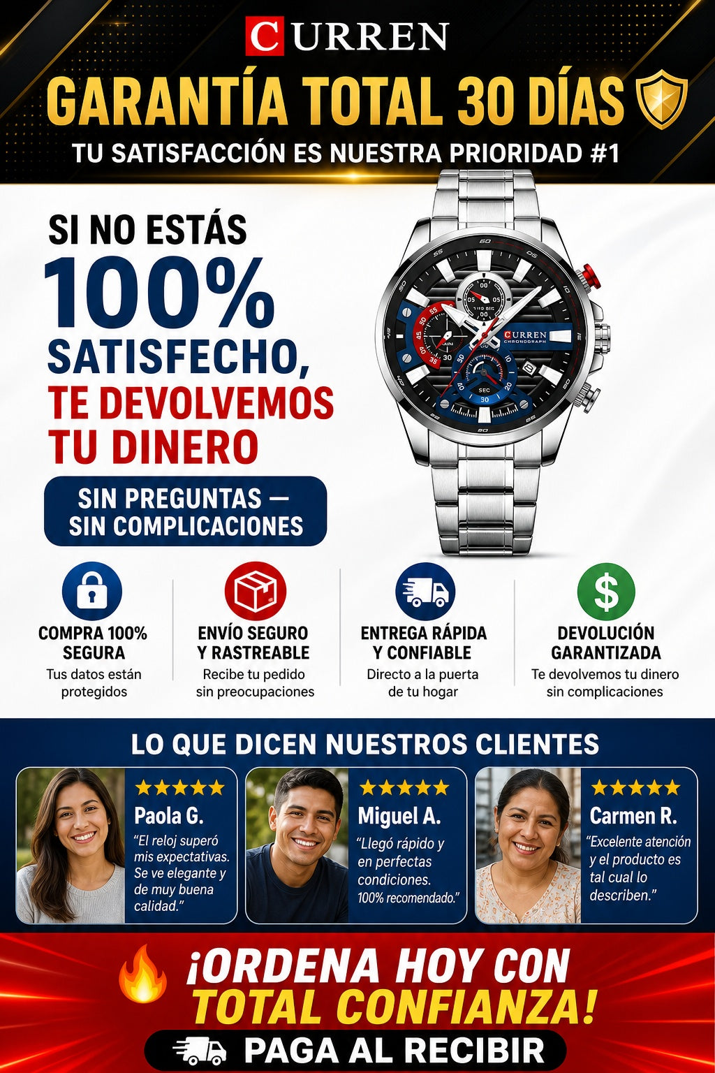 Reloj Curren 8415 Platea Crono Acero In - imagen 9