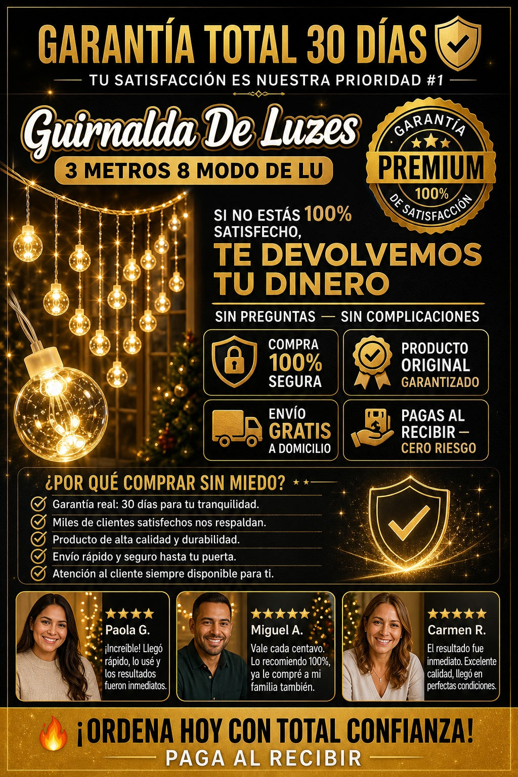 Guinalda De Luzes 3 Metros 8 Modo De Lu - imagen 9
