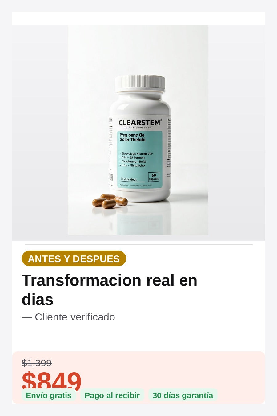 Suplemento Clearstem Tratamiento Acne — modo-de-uso