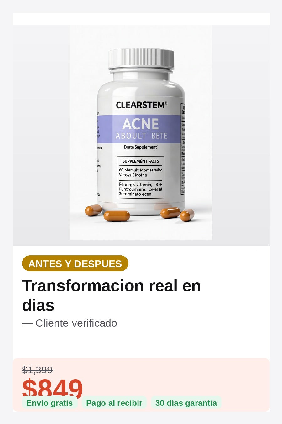 Suplemento Clearstem Tratamiento Acne — modo-de-uso