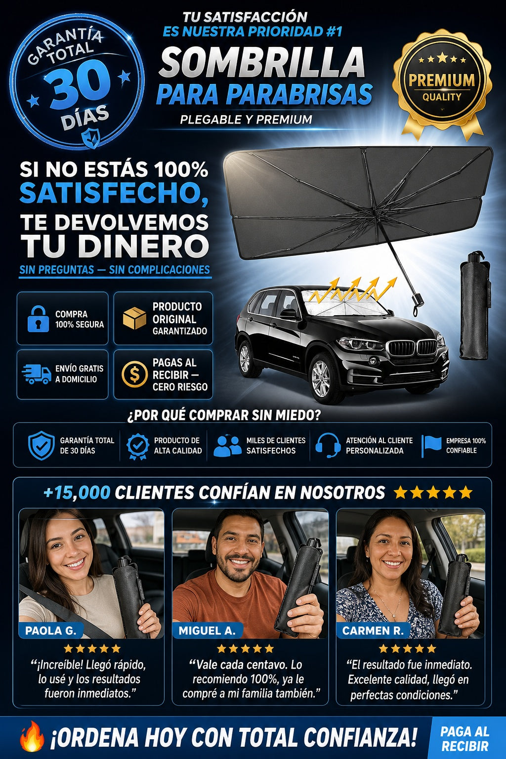 Parasol Plegable Para Parabrisas Coche - imagen 9