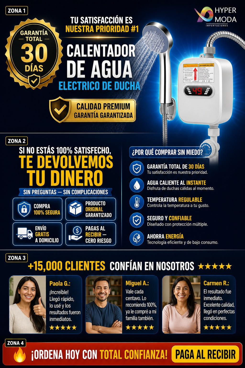 Calentador De Agua Electrico De Ducha - imagen 9