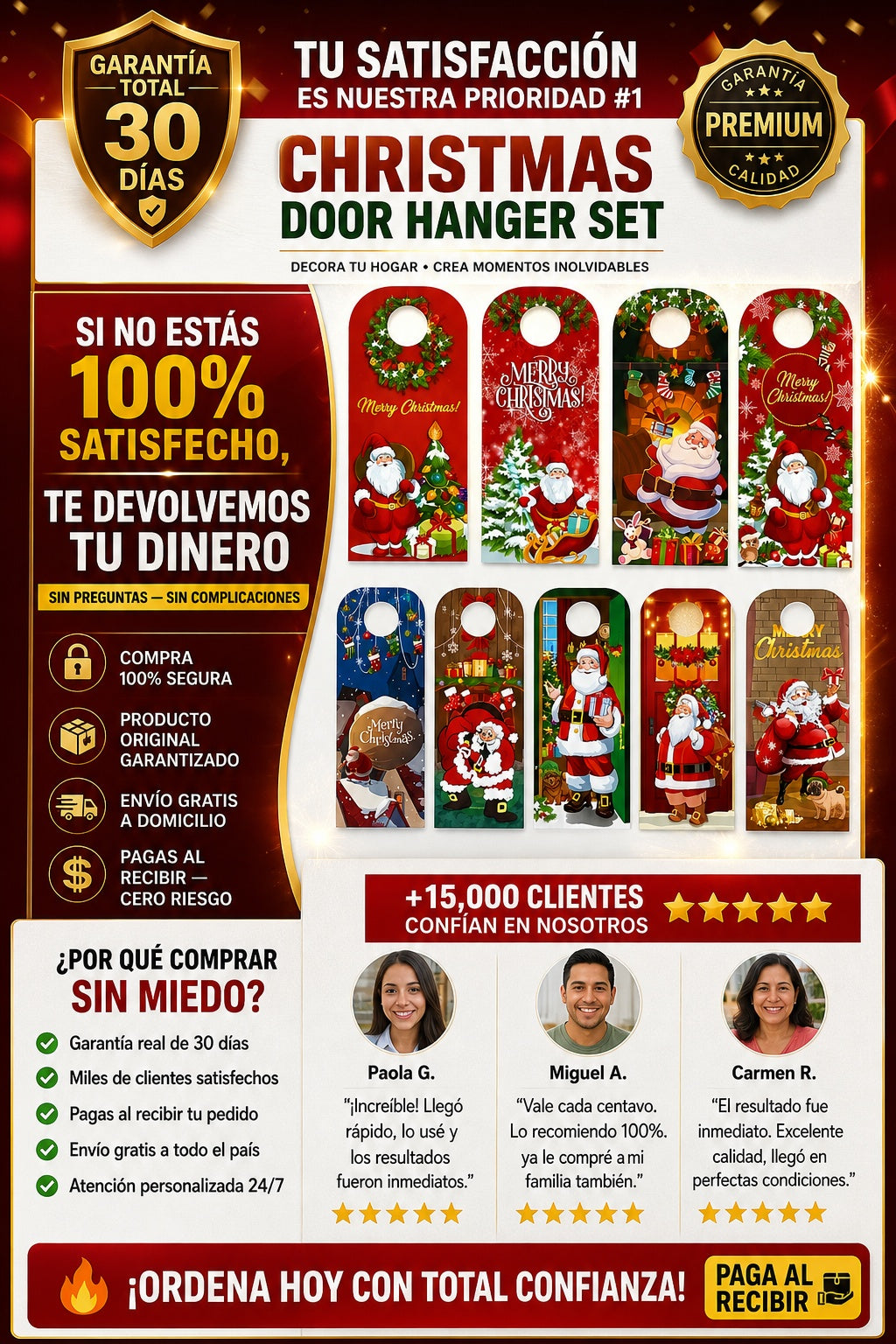 Funda Para Puerta Navideña  Decorativa de regalo set de 3 para el baño - imagen 9