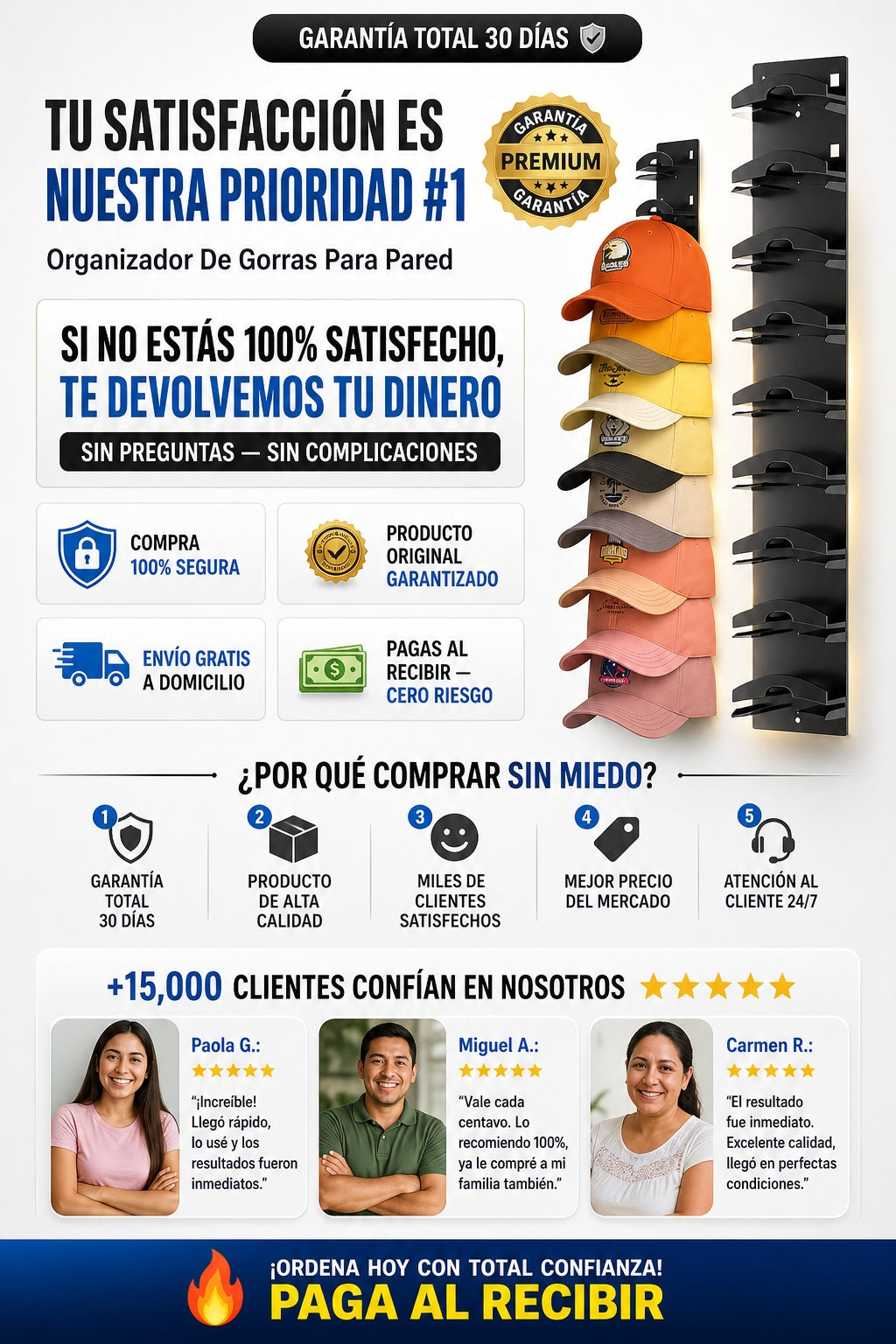 Organizador De Gorras Para Pared - imagen 9