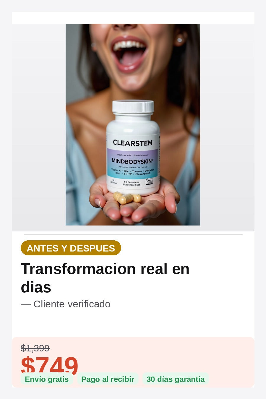 Suplemento Clearstem Tratamiento Acne — modo-de-uso