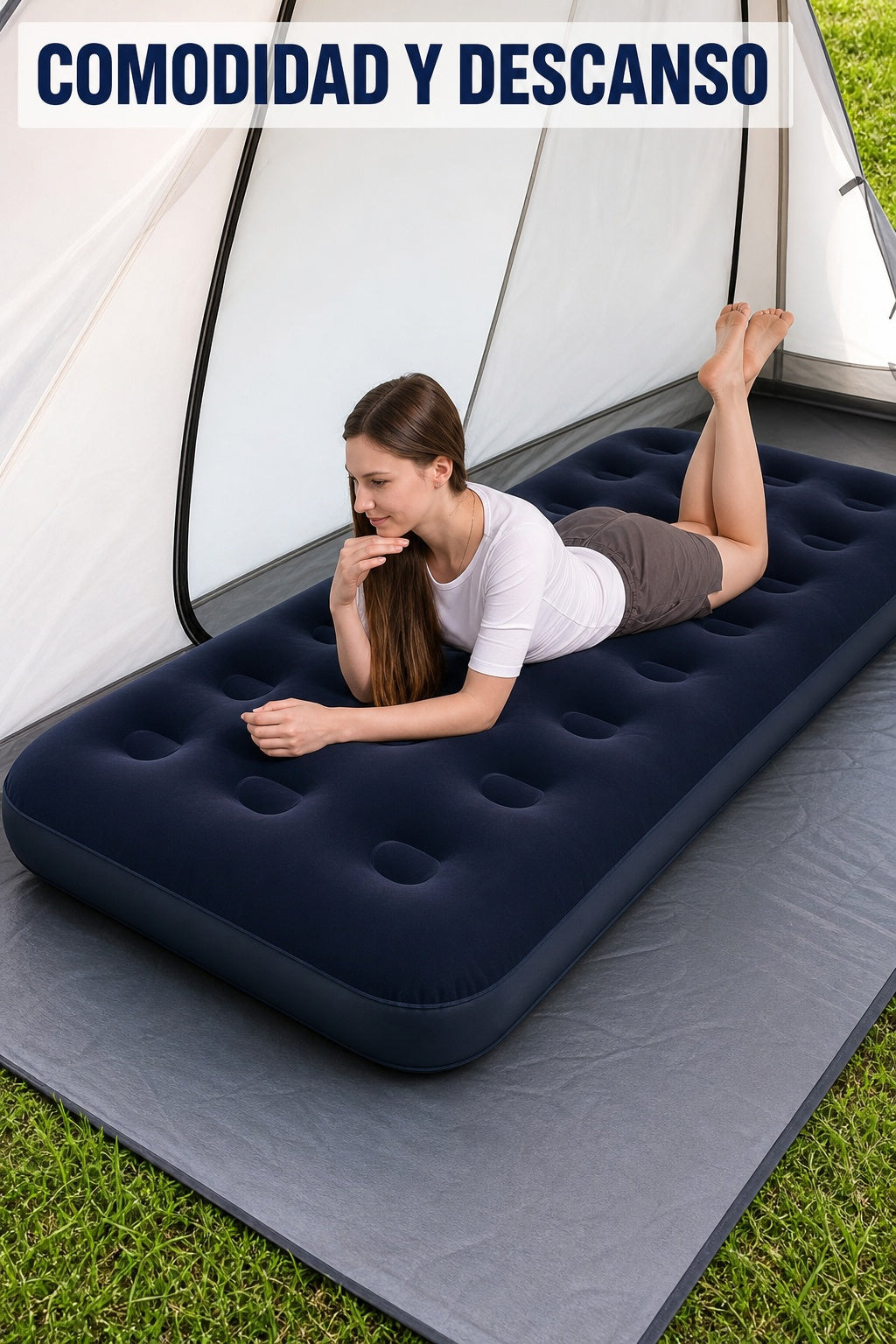 Colchon Inflable Individual Aire Camping - imagen 9