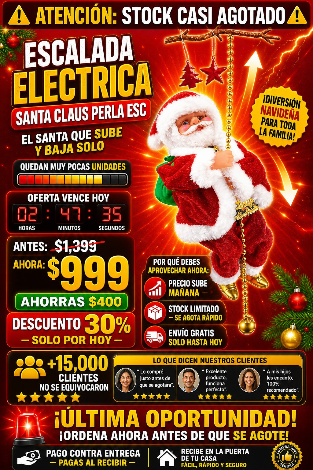 Escalada Electrica Santa Claus Perla Esc - imagen 10